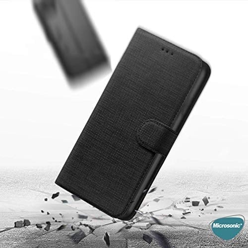 Microsonic General Mobile GM 21 için Kılıf Fabric Book Wallet Siyah [GM 21 ile Uyumlu Kılıf - Siyah]