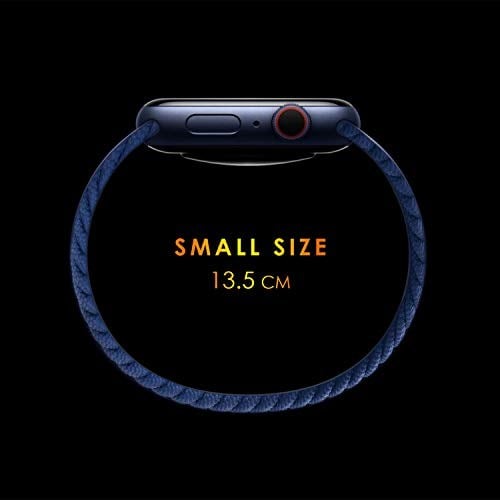 Microsonic Realme Watch S Pro için Kordon, (Small Size, 135mm) Braided Solo Loop Band Siyah [Watch S Pro ile Uyumlu Kordon - Siyah]
