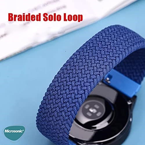 Microsonic Realme Watch S Pro için Kordon, (Small Size, 135mm) Braided Solo Loop Band Siyah [Watch S Pro ile Uyumlu Kordon - Siyah]