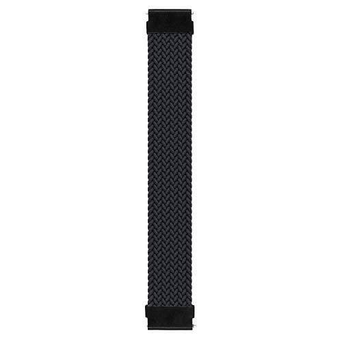 Microsonic Realme Watch S Pro için Kordon, (Small Size, 135mm) Braided Solo Loop Band Siyah [Watch S Pro ile Uyumlu Kordon - Siyah]
