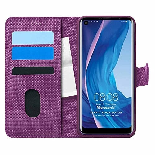 Microsonic Reeder P13 Blue Max Pro için Kılıf Fabric Book Wallet Mor [P13 Blue Max Pro ile Uyumlu Kılıf - Mor]