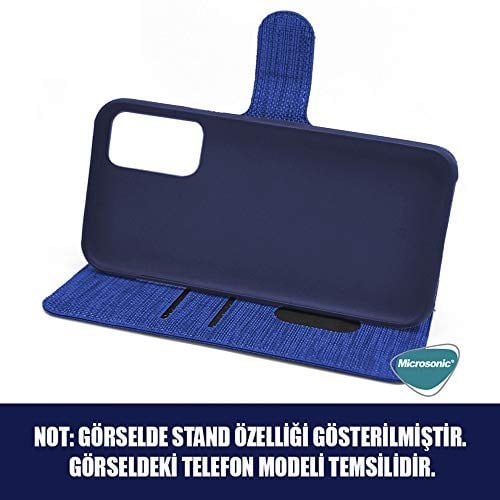Microsonic Reeder P13 Blue Max Pro Lite için Kılıf Fabric Book Wallet Lacivert [P13 Blue Max Pro Lite ile Uyumlu Kılıf - Lacivert]