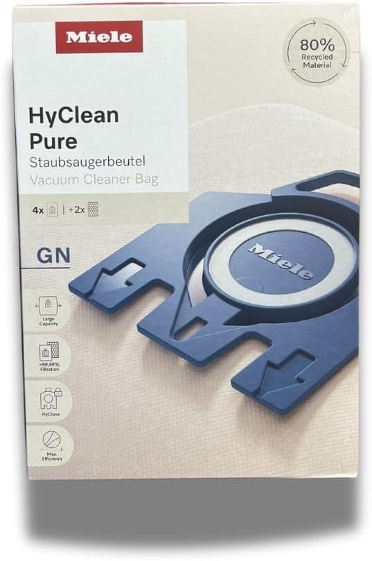 Miele HyClean GN 3d verimlilik toz torbası için klasik, komple, S2000, S5000, ve S8000 Serisi 8.5 x 16.5 x 23.5 cm beyaz 9917730