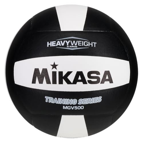 Mikasa MGV500 Heavy Weight Training Indoor Volleyball, Black/White