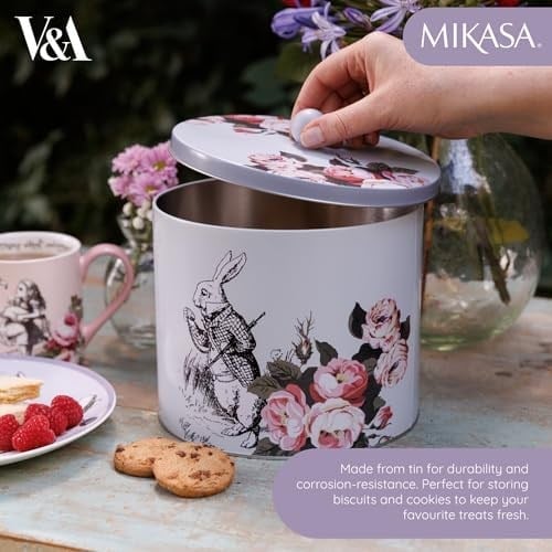 MIKASA x V&A Alice in Wonderland Teneke Bisküvi Kutusu 18x15cm, MKALBISCUIT