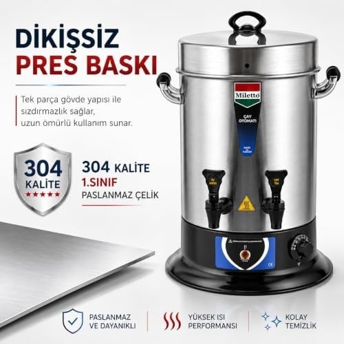 Miletto 120 Bardak Standart Çay Makinesi 12 lt - MR23