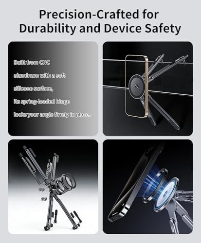 miley Masa için Taşınabilir Katlanabilir Dizüstü Bilgisayar Standı, Katlanabilir Ergonomik, 8 Seviyeli Yükseklik, 13-17 inç Dizüstü Bilgisayarlar, Alüminyum Yapı, Tripod Uyumlu, Taşınabilir, Saklama