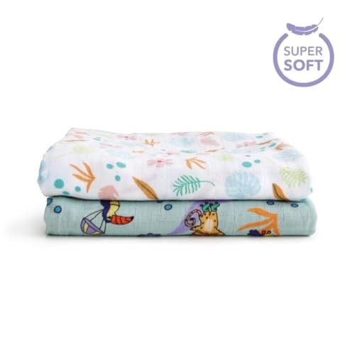 Milk&Moo 2li Jungle Friends Müslin Örtü 100x130 cm