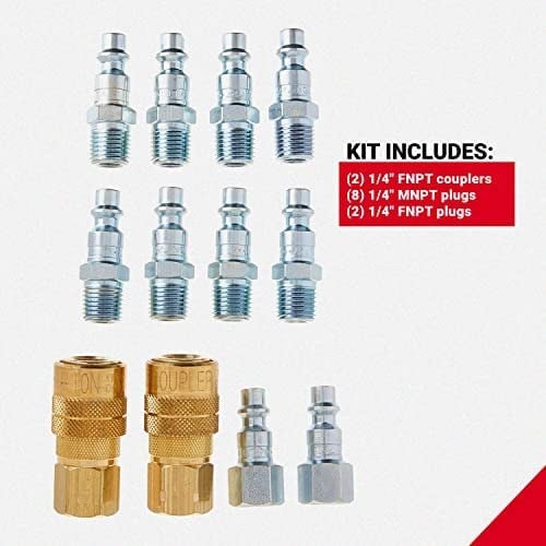 Milton S-210 1/10,2 cm NPT M Style kavrama ve fiş-Set – 12 adet