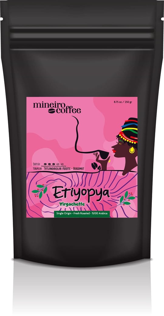 Mineiro Coffee Etiyopya Yirgacheffe Single Origin Cekirdek Kahve 250 Gr