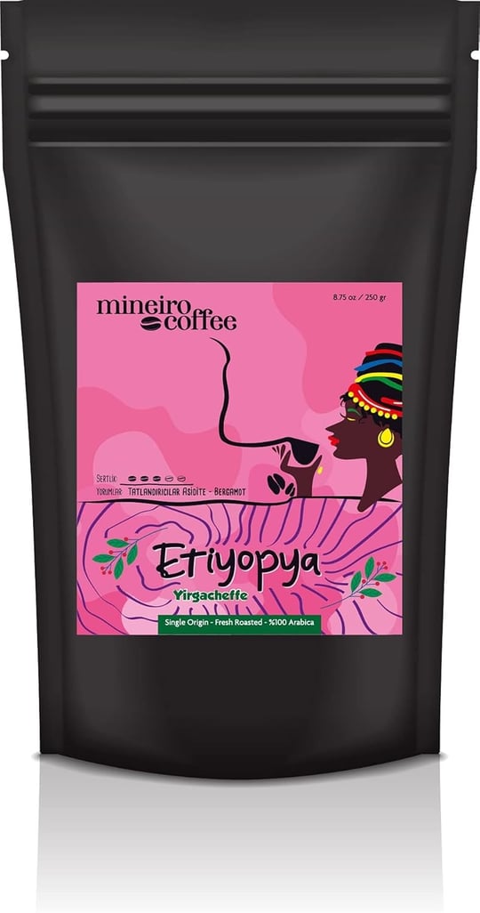 Mineiro Coffee Etiyopya Yirgacheffe Single Origin Cekirdek Kahve 250 Gr