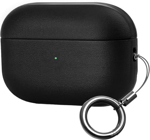 Minesk Airpods 4. Nesil ile Uyumlu Leather Skin Serisi Parmak İzi Tutmayan Dış Yüzeye Sahip ve Mükemmel Koruma Sağlayan Orta Sertlikte Silikon Kılıf (Siyah, Airpods  - Seçenekler: Airpods 3, Airpods 4