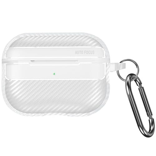 Minesk Airpods Pro 2 ile Uyumlu Fiber Karbon Görünümlü Şeffaf Silikon Kılıf Tam Oturan Mükemmel Kalıp ve Göz Alıcı Şık Tasarım (Airpods Pro 2)