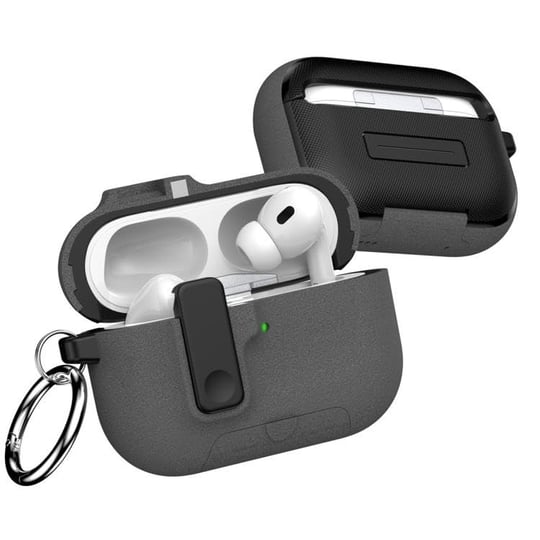 Minesk Airpods Pro 3 ile Uyumlu Fabric Serisi Özel Kilitli Tasarım ve Kumaş Yüzeyli Kılıf Darbelere Karşı Koruyucu Kapak (Gri, Airpods Pro  - Seçenekler: Airpods Pro 2, Airpods Pro 3 (2025), Airpods 4