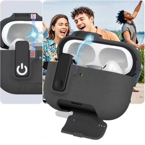 Minesk Airpods Pro 3 ile Uyumlu Fabric Serisi Özel Kilitli Tasarım ve Kumaş Yüzeyli Kılıf Darbelere Karşı Koruyucu Kapak (Gri, Airpods Pro  - Seçenekler: Airpods Pro 2, Airpods Pro 3 (2025), Airpods 4