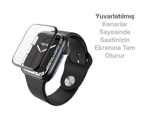 Minesk Apple Watch ile Uyumlu Nano-PPF Ekran Koruyucu Tam Kaplayan Tasarım ve Güçlü Yapışkan (41 MM) - Bedenler: 38 MM, 41 MM