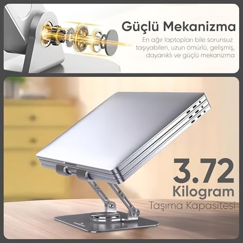 Minesk Tablet Standı 360 Derece Dönebilen Katlanabilir Ergonomik Tablet Tutucu - Seçenekler: Bilgisayar Standı, Tablet Standı