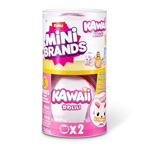 Mini Brands ZURUdan Kawaii Kapsül, Sürpriz Kawaii koleksiyon minisi, Kör Ambalaj, Japon Temalı koleksiyon (2 Paket)