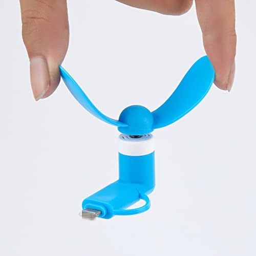 Mini Cep Telefonu Fanı - iPhone, iPad, Android Akıllı Telefon, Tablet ile Uyumlu 2si 1 arada Fan - Renkli ve Güçlü - Cep Telefonu Yaz Aksesuarları - (6lı Paket)