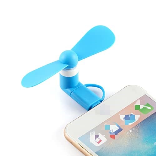 Mini Cep Telefonu Fanı - iPhone, iPad, Android Akıllı Telefon, Tablet ile Uyumlu 2si 1 arada Fan - Renkli ve Güçlü - Cep Telefonu Yaz Aksesuarları - (6lı Paket)