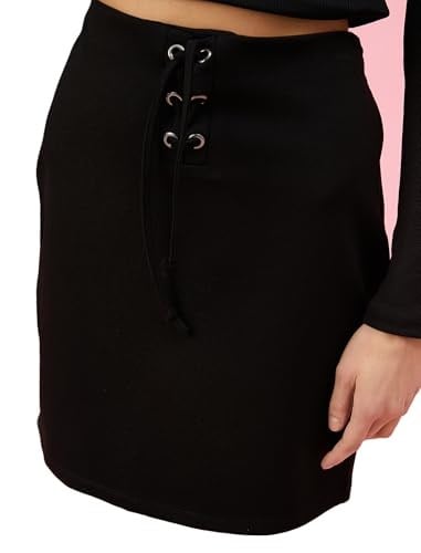 Mini Etek Belden Bağlamalı Pamuklu