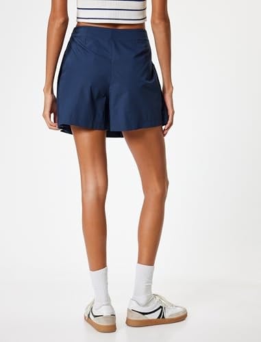 Mini Şort Etek Pileli Standart Bel Slim Fit Pamuklu