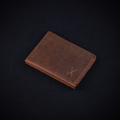 Minimalist Cüzdan, Hakiki Deri Cüzdan, Gerçek Deri Para Cüzdanı, Kağıt Para Cüzdanı, Kaliteli Cüzdan, İnce Cüzdan (Taba - Açık Kahverengi)