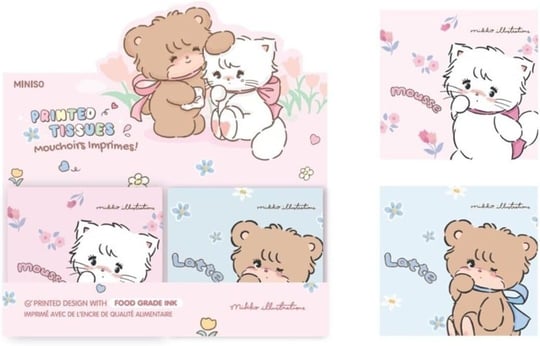 Miniso Mikko Lisanslı Baskılı Losyonlu Kağıt Mendil (40 Adet)