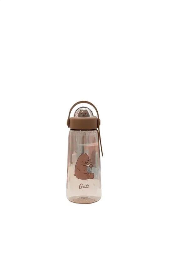 MINISO We Bare Bears Lisanslı Figürlü Plastik Şişe (600ml) - Boz Ayı