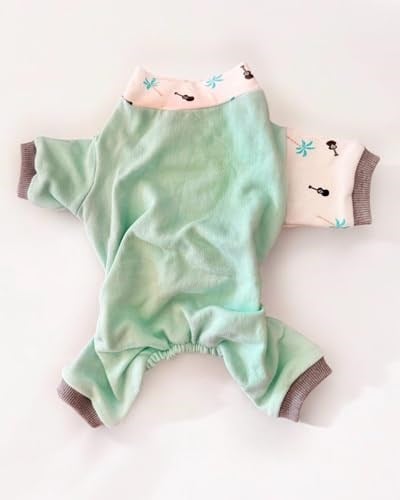 Minty Palm Kalın Penye Kedi Tulum Pijama L