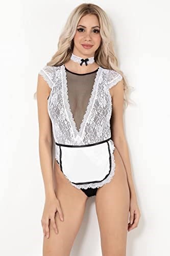 Miorre Fantezi Hizmetçi Kostümü BEYAZ L-XL