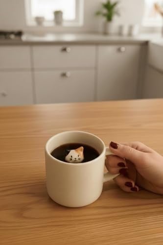 Mithra Life Kedi Figürlü 250 ml Seramik Çay Kahve Kupası MIT1270
