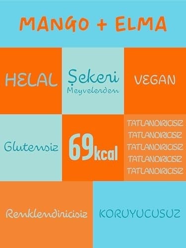 Mixmey Mango Meyve Barı 12 Adet | Sağlıklı Atıştırmalıklar – Vegan, Glutensiz, Koruyucusuz (20GR X 12 ADET)