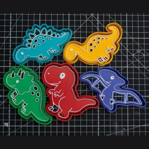 Mizaku Dinozor Temalı Kurabiye Kalıp ve Kesiciler 5li Set
