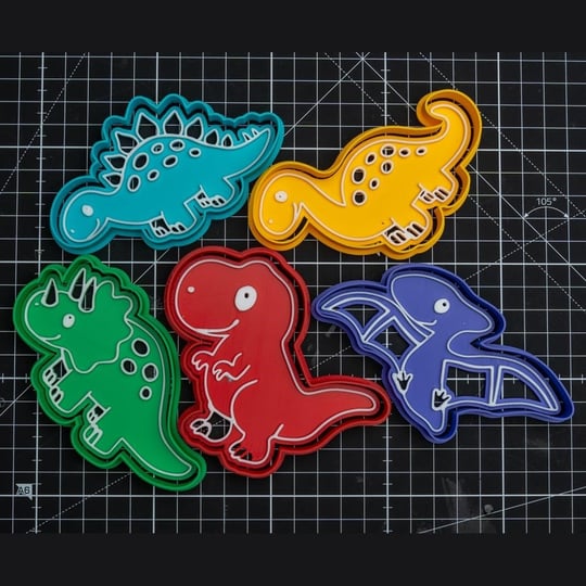 Mizaku Dinozor Temalı Kurabiye Kalıp ve Kesiciler 5li Set