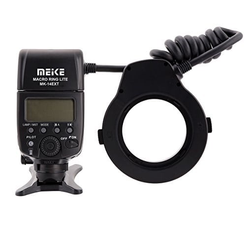 MK-14EXT Makro i-TTL Halka Flaş LED Yardımcı Işıklı Nikon Uyumlu Standart ISO Flaş Ayakkabısı