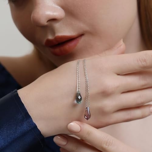 MM Madam&Matmazel Kadın Modası Kristal Taşlı Kolye, 925 Ayar Gümüş, Renkli, Anne, Kadı Kız, Arkadaş, Hediye, Sertifikalı, Garantili