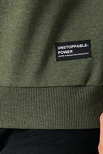 MMETALIC Erkek Basic Bisiklet Yaka Haki Sweatshirt