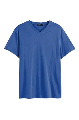 MMETALIC Erkek Pamuklu Kısa Kollu V Yaka T-shirt