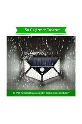 Mobee 100 Led Dış Mekan Solar Aydınlatma Fotoselli Solar Lamba Hareket Sensörlü Güneş Enerjili Lamba
