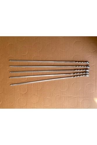 Mobilreyon - 10 Adet Domates Patlıcan Tavuk Kanat Şiş Mangal Için Galvanizli Yassı Şiş 8Mm