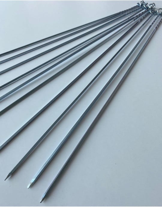 Mobilreyon - 10 Adet Kare Ciğer Kuşbaşı Şiş (Boy:50 Cm, Kalınlık 3 Mm)
