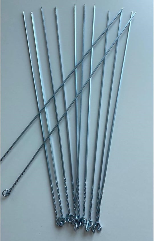 Mobilreyon - 10 Adet Kare Ciğer Kuşbaşı Şiş (Boy:50 Cm, Kalınlık 3 Mm)