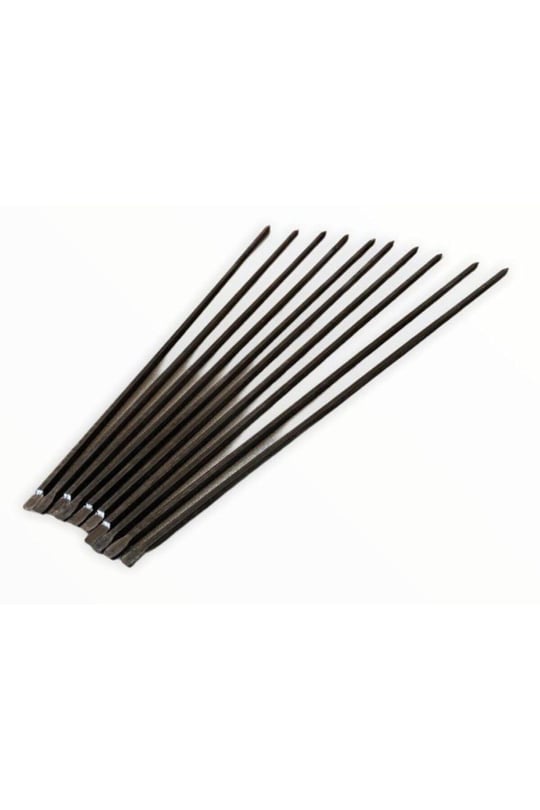 Mobilreyon - 10 Adet Kare Patlıcan Şişi Silme Demir 8Mm Galvanizsiz Silme Şiş(Kara Demir Köşeli) 8Mm 60Cm