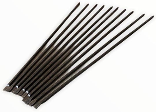 Mobilreyon - 10 Adet Kare Patlıcan Şişi Silme Demir 8Mm Galvanizsiz Silme Şiş(Kara Demir Köşeli) 8Mm 60Cm