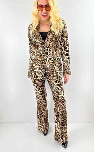 Modaonna Leopar Desenli Ceket Pantolon Takım