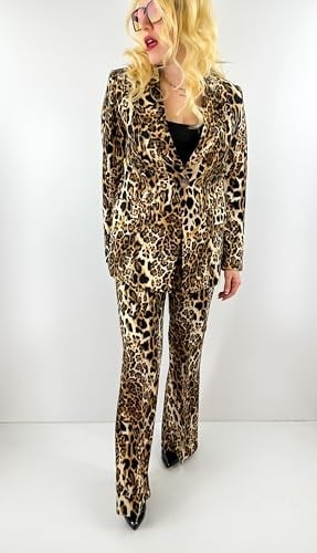 Modaonna Leopar Desenli Ceket Pantolon Takım