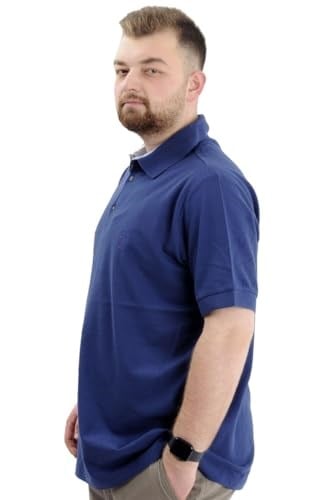 Mode XL Battal Beden Erkek Polo Yaka T-Shirt - Nakışlı Klasik Tasarım, Rahat ve Şık Plus Size Giyim,Geniş Beden Aralığı 20553