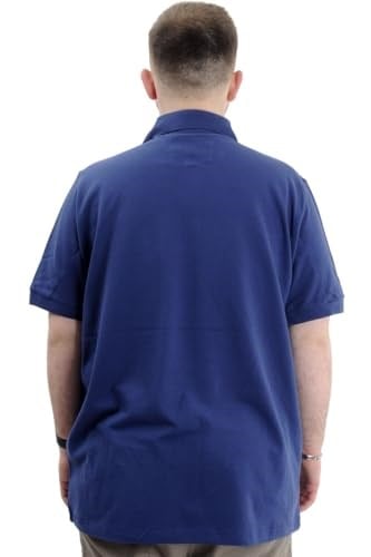 Mode XL Battal Beden Erkek Tshirt Polo Yaka Cepli Klasik Pike 20552 İndigo
