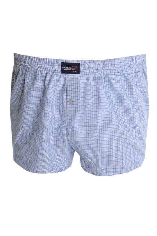 Mode XL Büyük Beden Erkek Boxer Desenli Poplin 6348 İndigo